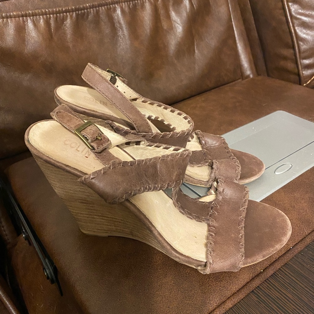 Brown wedge heel